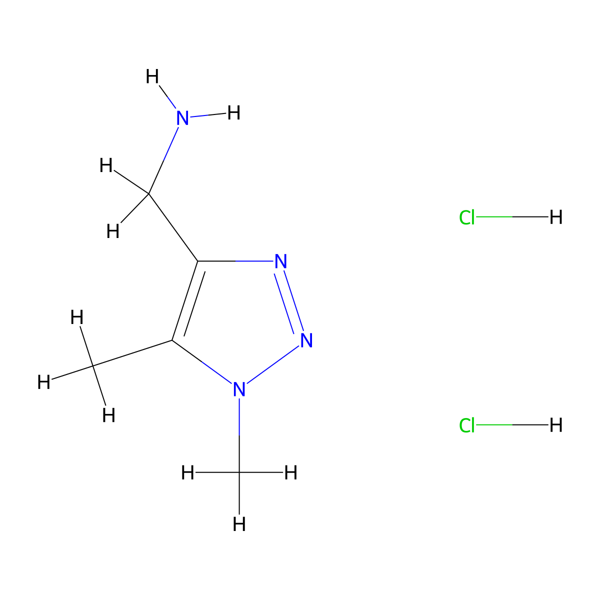 1-(1,5-dimethyl-1H-1,2,3-triazol-4-yl)methanamine dihydrochloride molecular structure, CAS 2758006-58-3