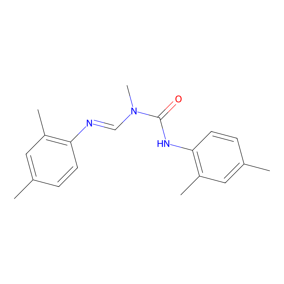 1-(2,4-dimethylphenyl)-3-[(E)-[(2,4-dimethylphenyl)imino]methyl]-3-methylurea molecular structure, CAS 2758013-15-7