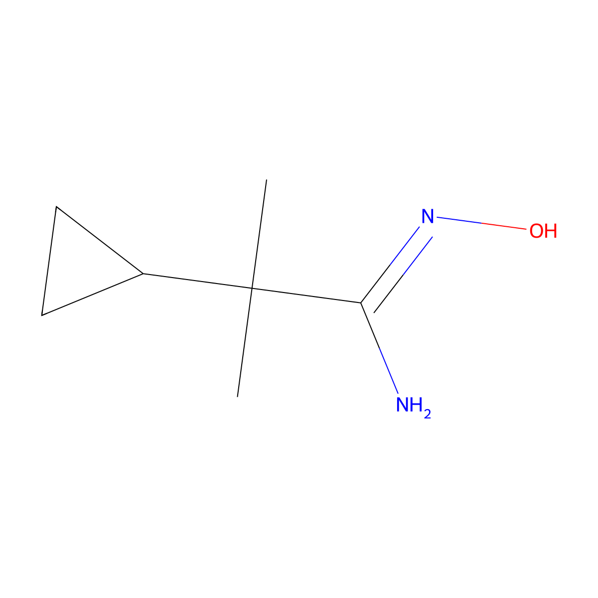 2-cyclopropyl-N'-hydroxy-2-methylpropanimidamide molecular structure, CAS 2758013-17-9