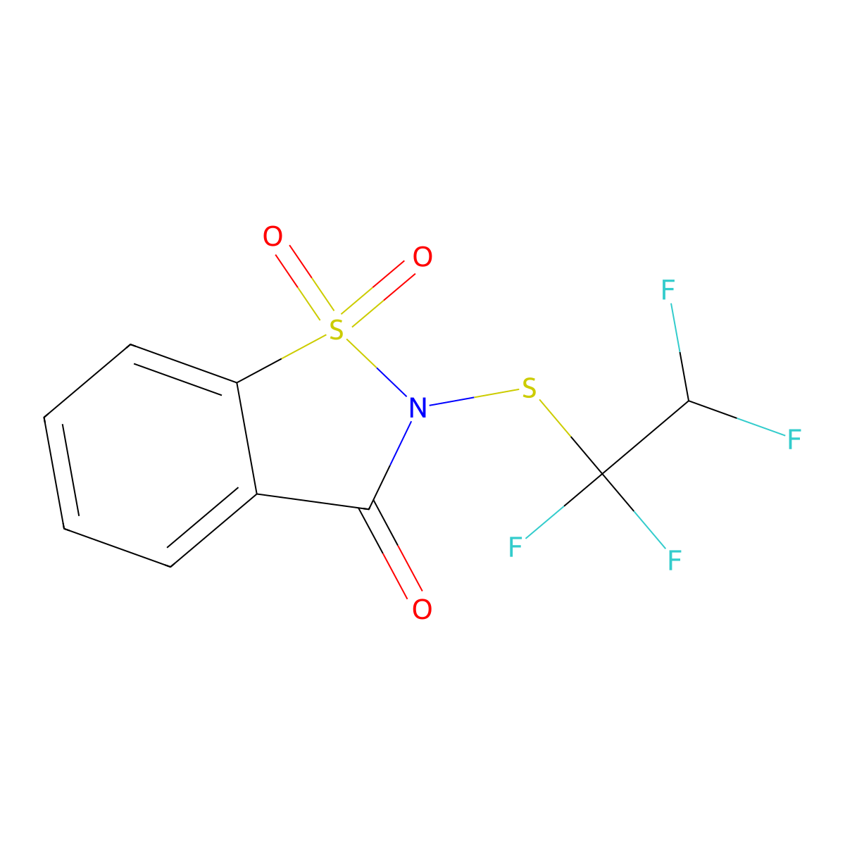 2-((1,1,2,2-Tetrafluoroethyl)thio)benZo[d]isothiaZol-3(2H)-one 1,1-dioxide molecular structure, CAS 2758017-76-2