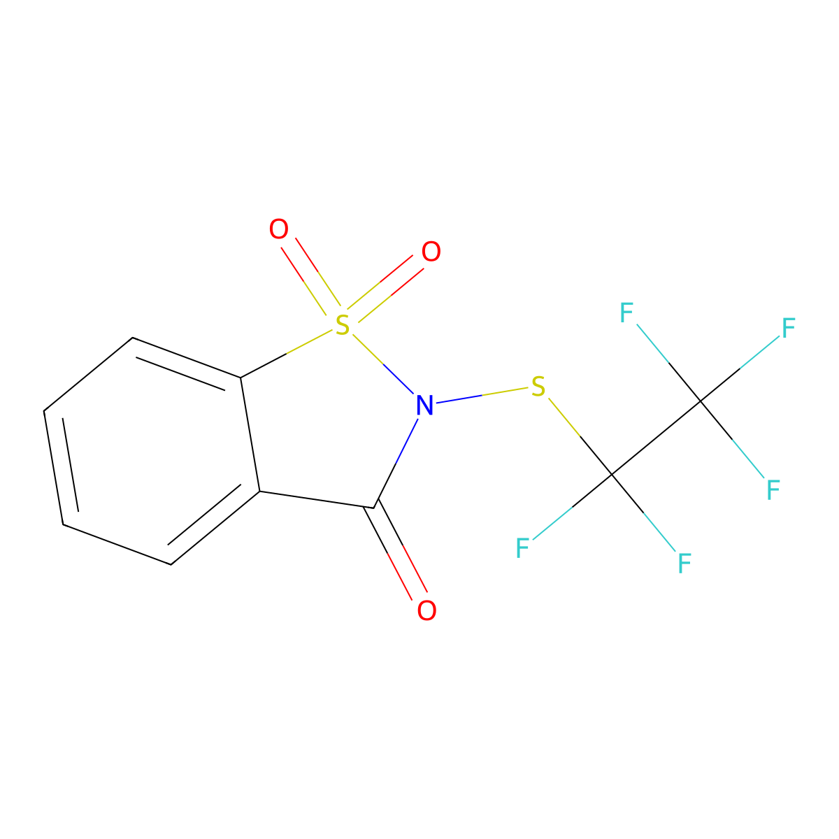 2-((Perfluoroethyl)thio)benZo[d]isothiaZol-3(2H)-one 1,1-dioxide molecular structure, CAS 2758017-84-2