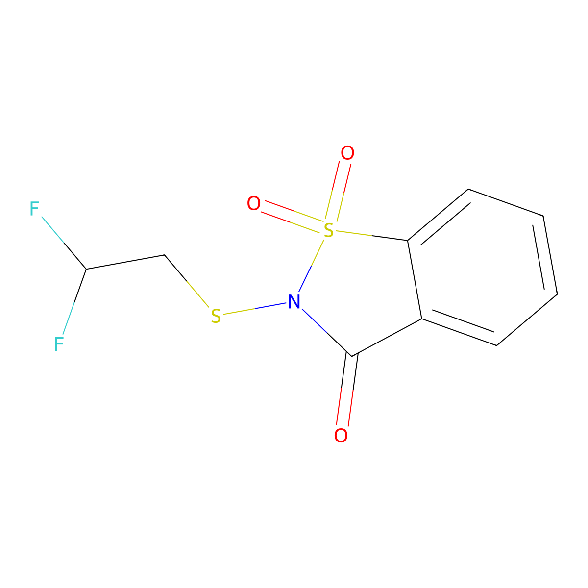2-((2,2-Difluoroethyl)thio)benzo[d]isothiazol-3(2H)-one 1,1-dioxide molecular structure, CAS 2758017-85-3