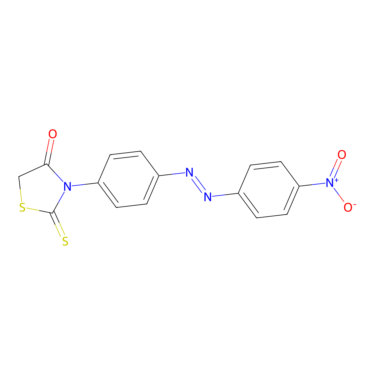 4-Thiazolidinone, 3-[4-[(4-nitrophenyl)azo]phenyl]-2-thioxo- molecular structure, CAS 275802-82-9