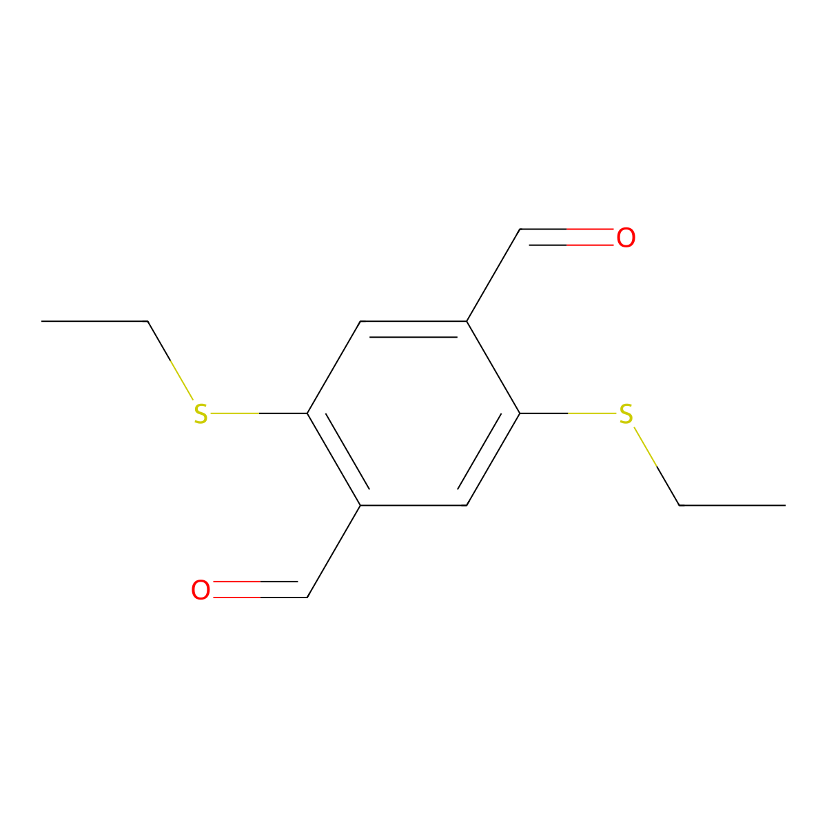 2,5-Bis(ethylthio)terephthalaldehyde molecular structure, CAS 2758043-05-7