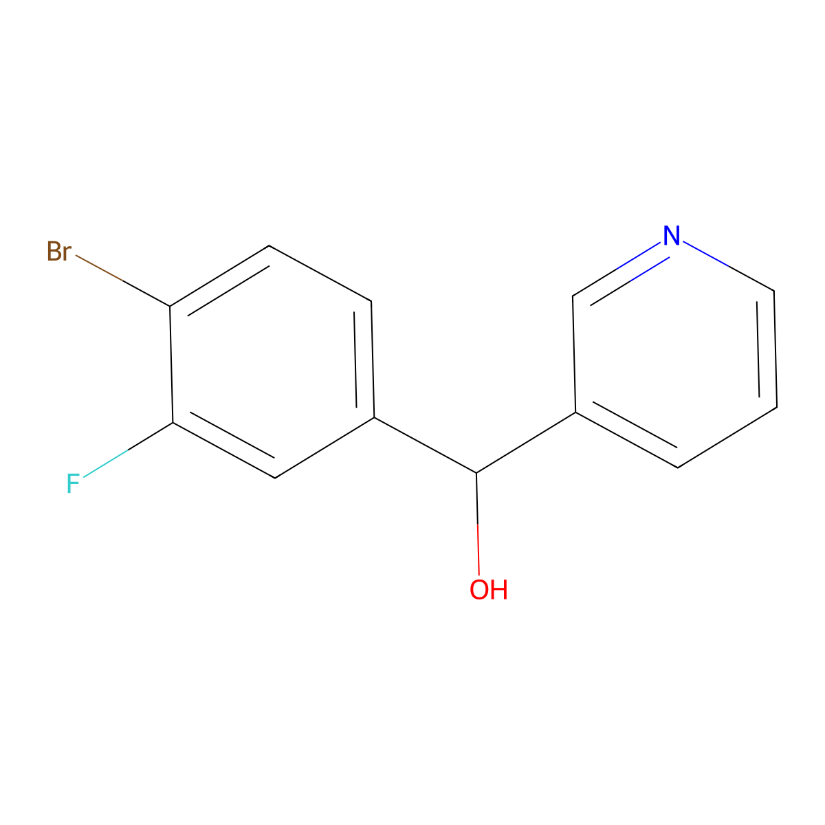 alpha-(4-Bromo-3-fluorophenyl)-3-pyridinemethanol molecular structure, CAS 275807-77-7
