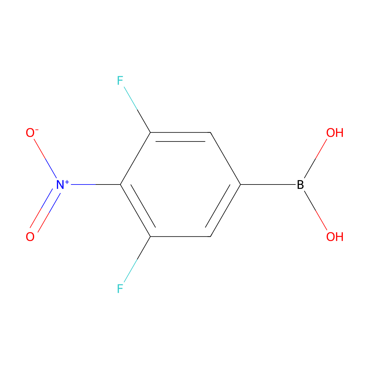 (3,5-Difluoro-4-nitrophenyl)boronic acid molecular structure, CAS 2758114-93-9