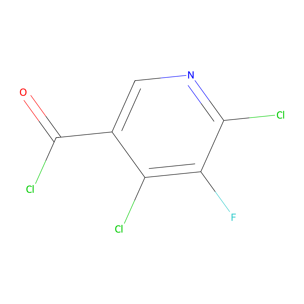4,6-Dichloro-5-fluoro-3-pyridinecarbonyl chloride molecular structure, CAS 2758118-05-5