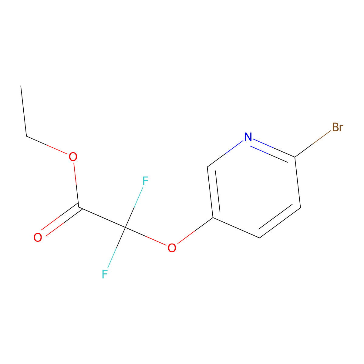 Ethyl 2-((6-bromopyridin-3-YL)oxy)-2,2-difluoroacetate molecular structure, CAS 2758126-09-7
