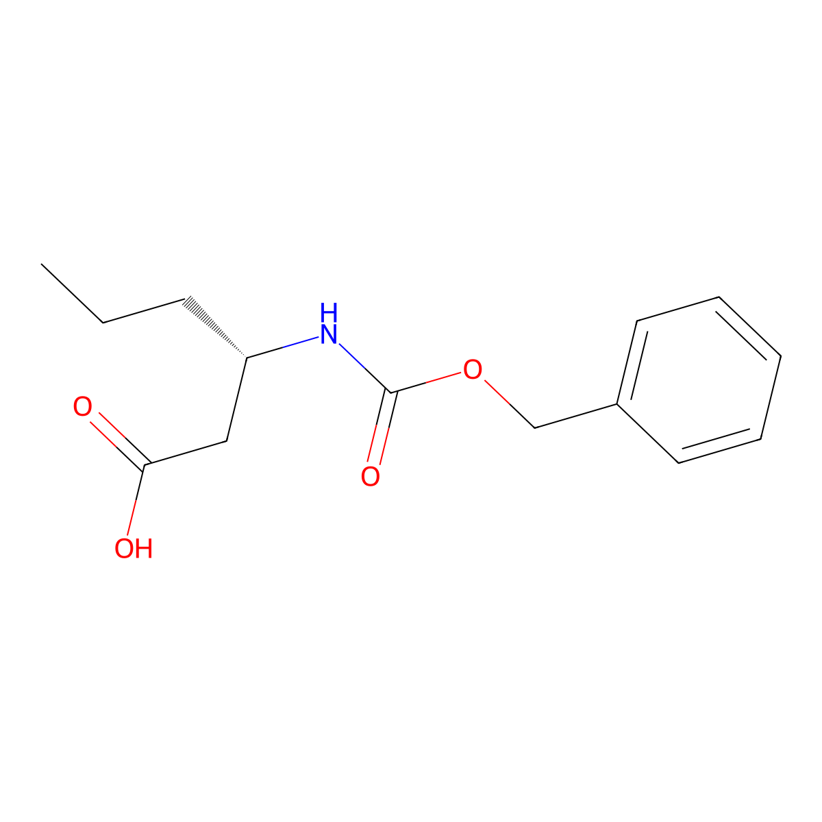 (3S)-3-{[(benzyloxy)carbonyl]amino}hexanoic acid molecular structure, CAS 275816-76-7
