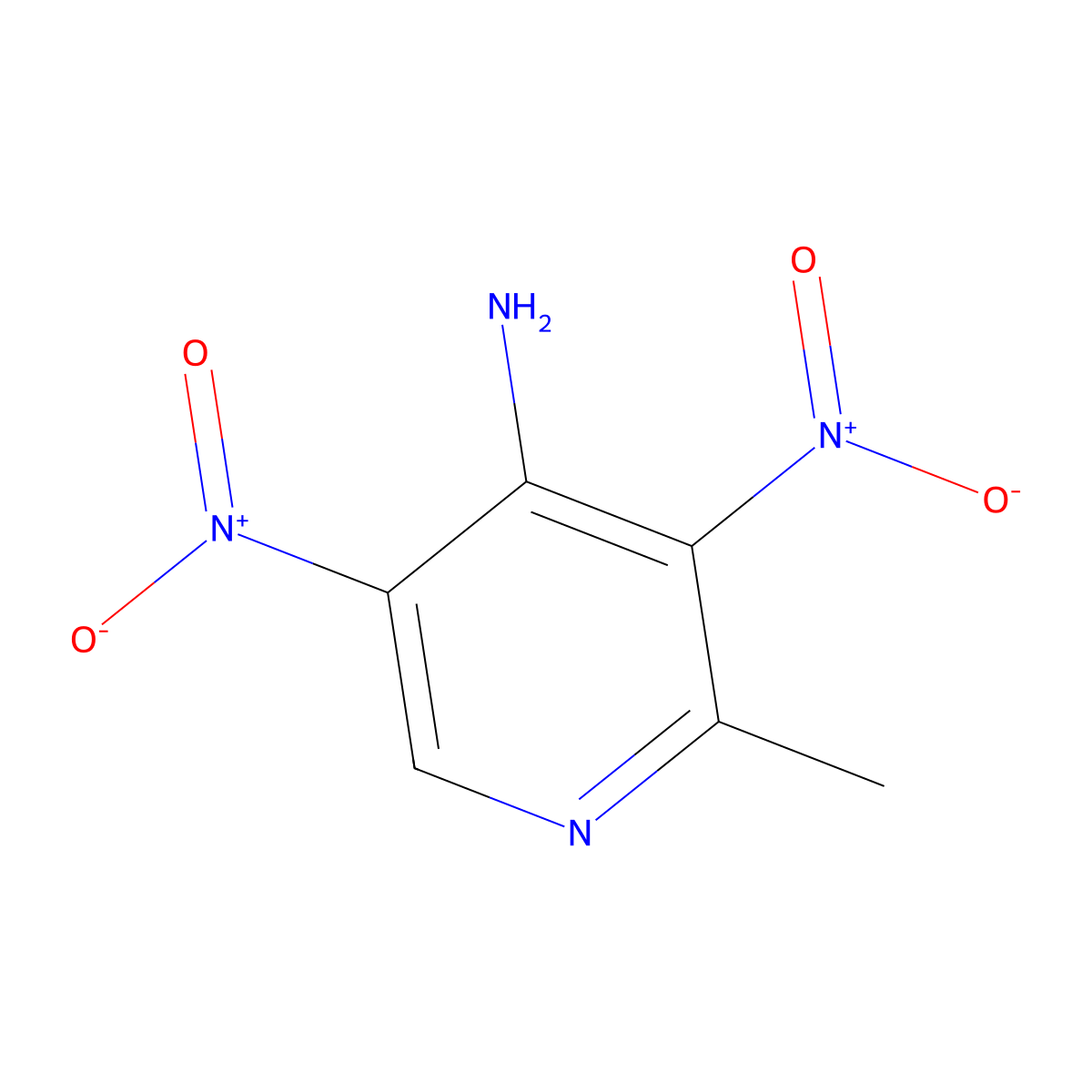 2-Methyl-3,5-dinitropyridin-4-amine molecular structure, CAS 27582-13-4