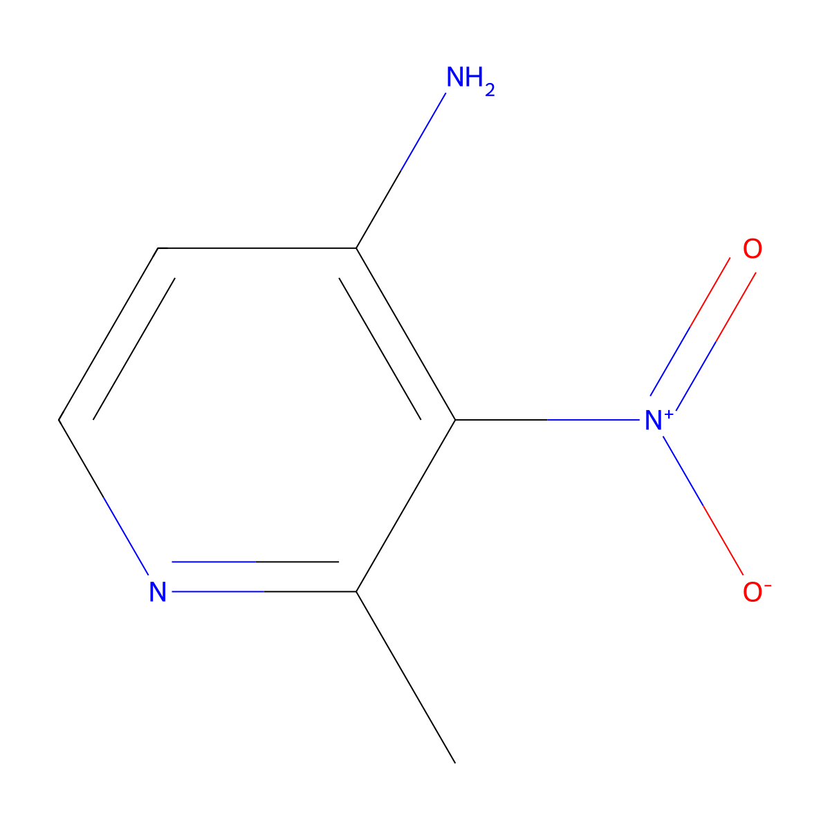4-Amino-2-methyl-3-nitropyridine molecular structure, CAS 27582-14-5