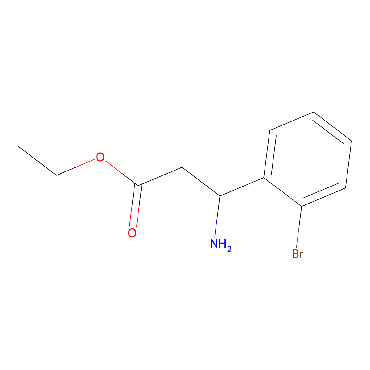 Ethyl 3-amino-3-(2-bromophenyl)propanoate molecular structure, CAS 275826-30-7