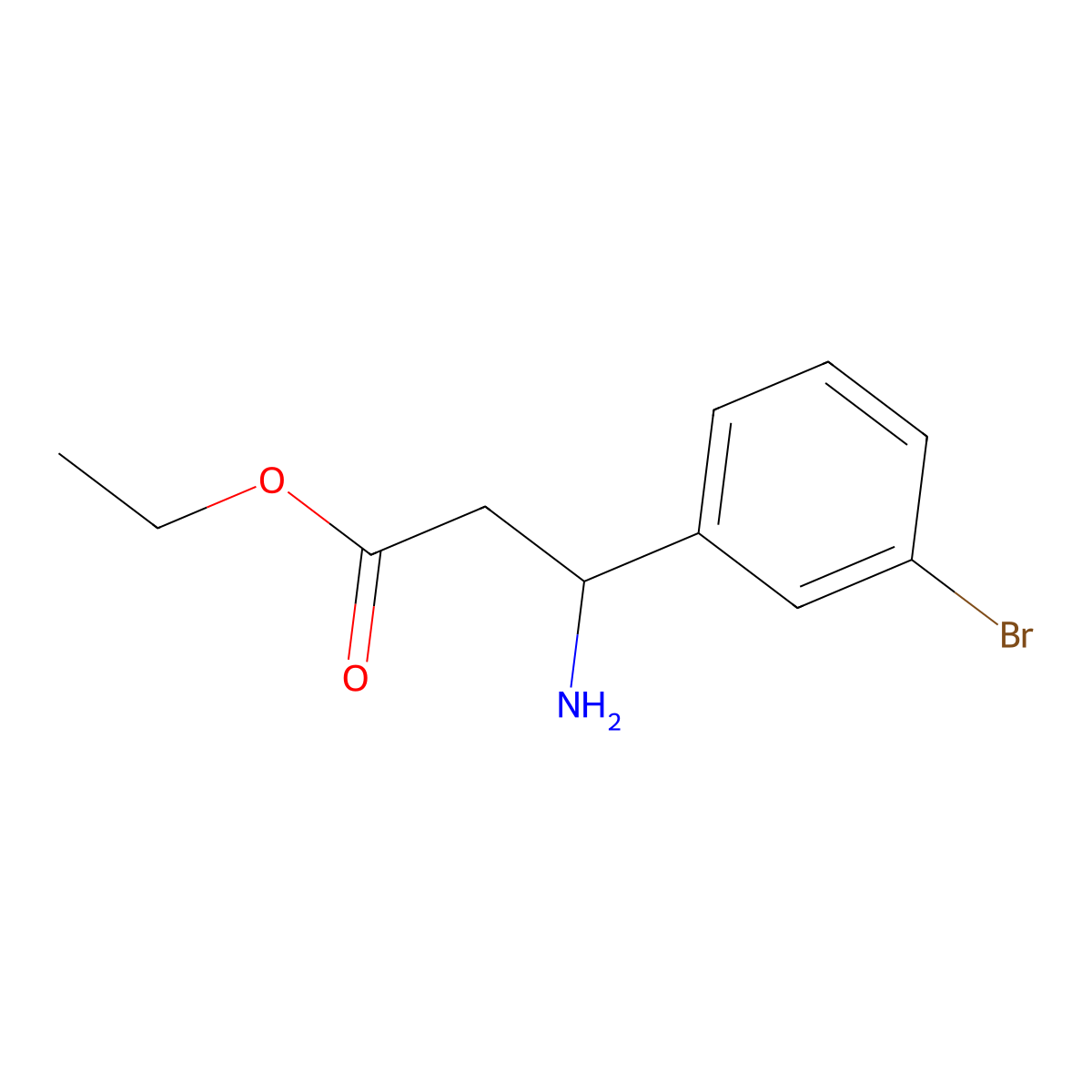 Ethyl beta-amino-3-bromobenzenepropanoate molecular structure, CAS 275826-31-8