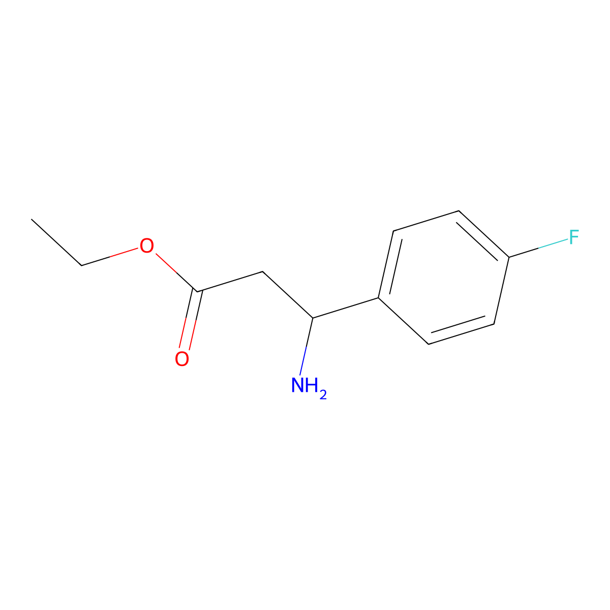 ethyl (3R)-3-amino-3-(4-fluorophenyl)propanoate molecular structure, CAS 275826-39-6