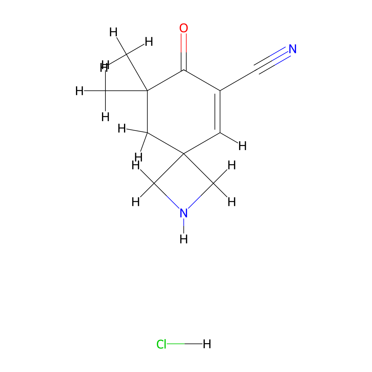 8,8-Dimethyl-7-oxo-2-azaspiro[3.5]non-5-ene-6-carbonitrile hydrochloride molecular structure, CAS 2758304-16-2