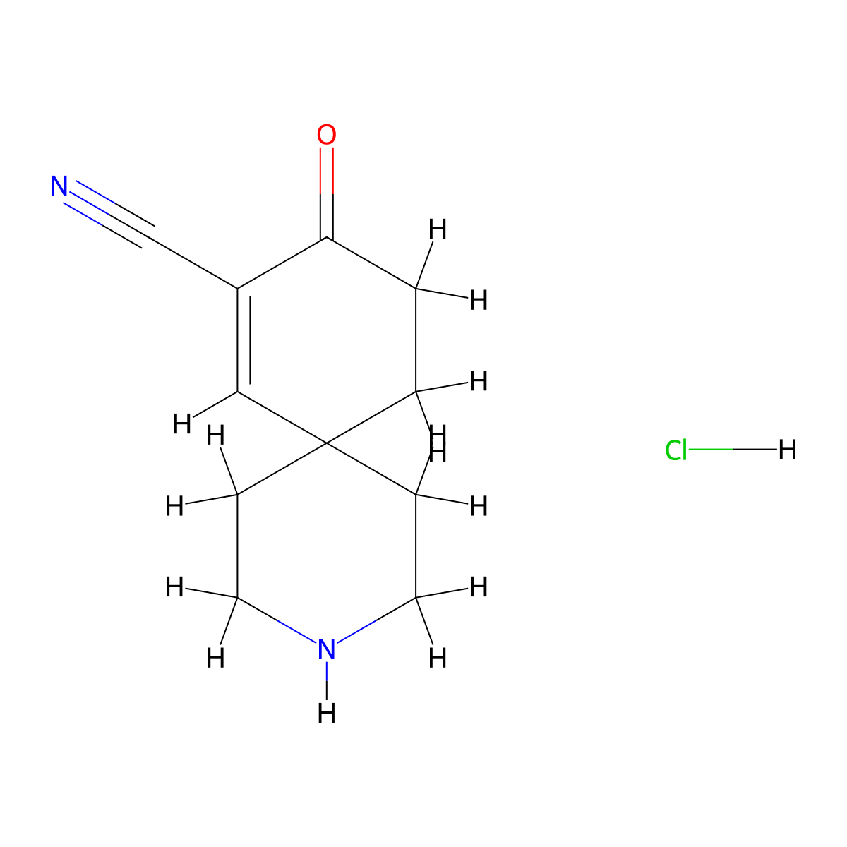 9-Oxo-3-azaspiro[5.5]undec-7-ene-8-carbonitrile hydrochloride molecular structure, CAS 2758306-70-4
