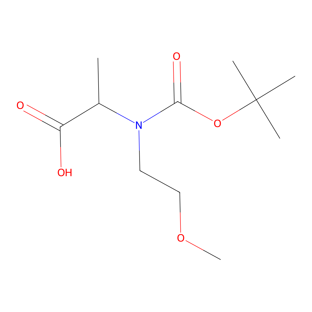 2-{[(Tert-butoxy)carbonyl](2-methoxyethyl)amino}propanoic acid molecular structure, CAS 2758421-04-2