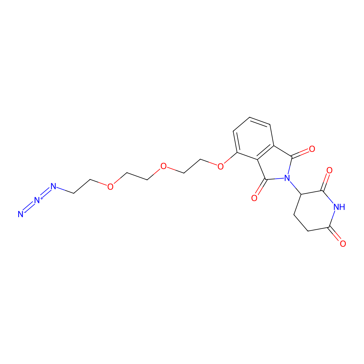 Thalidomide 4'-ether-PEG2-azide molecular structure, CAS 2758431-90-0