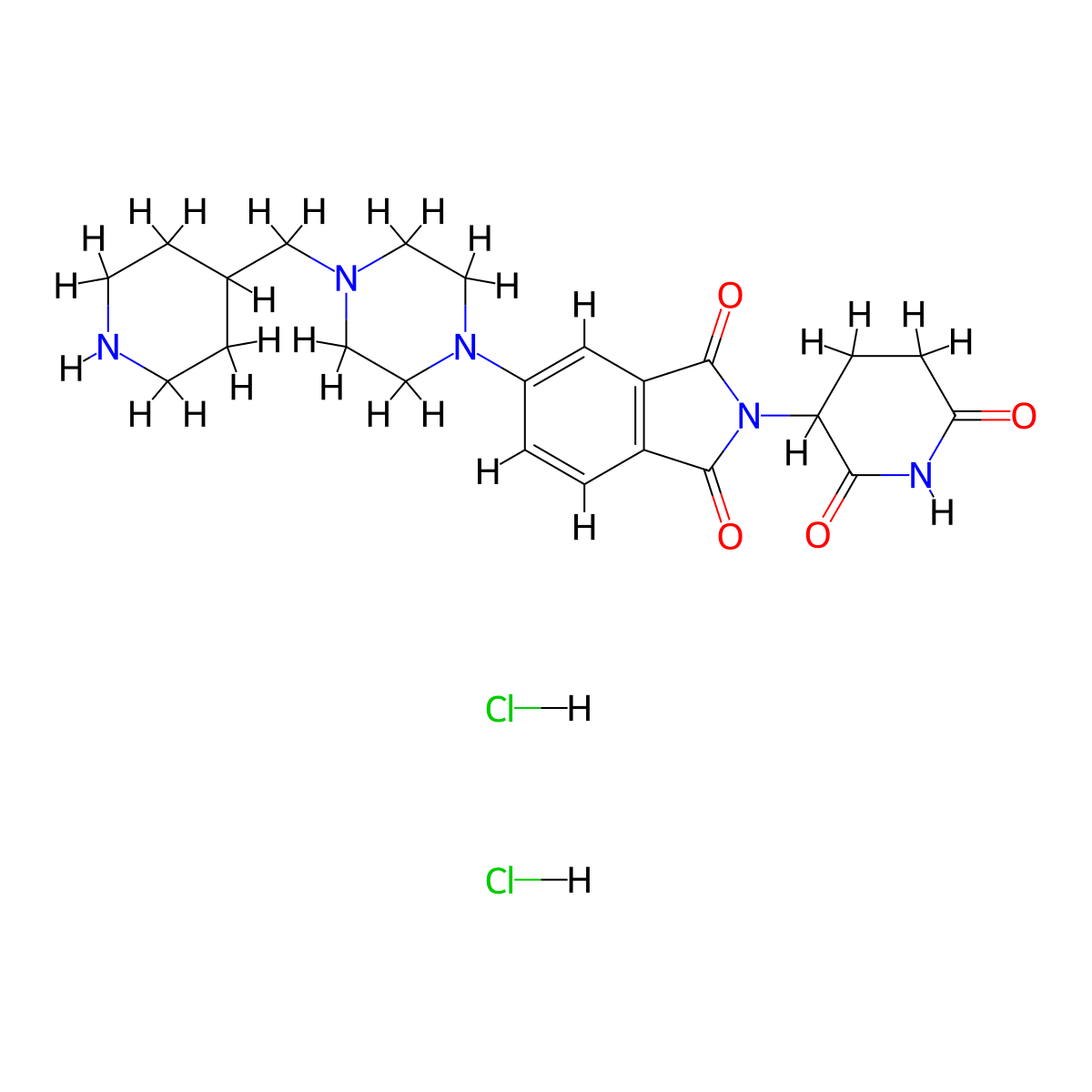 2-(2,6-dioxopiperidin-3-yl)-5-{4-[(piperidin-4-yl)methyl]piperazin-1-yl}-2,3-dihydro-1H-isoindole-1,3-dione dihydrochloride molecular structure, CAS 2758431-93-3
