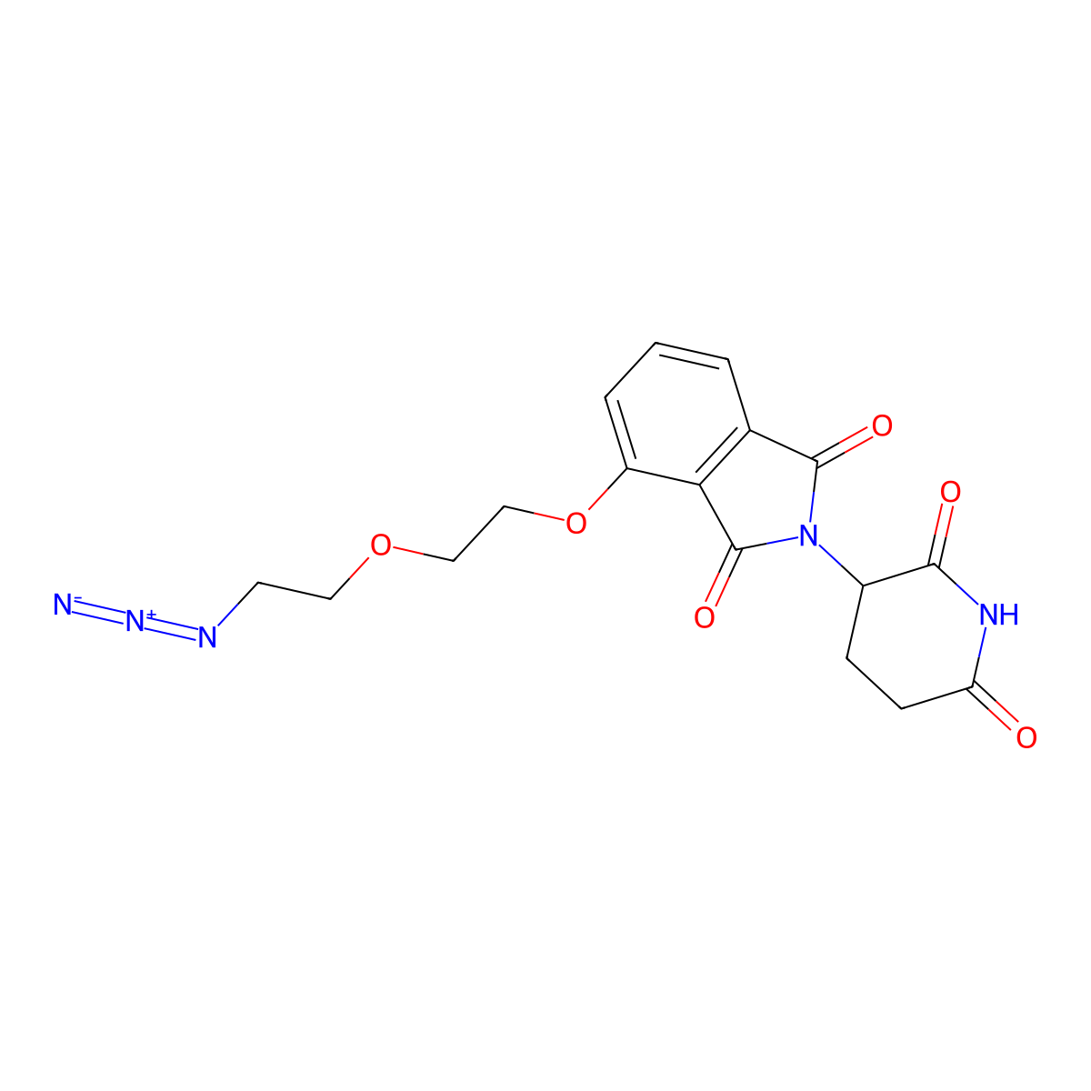 Thalidomide 4'-ether-PEG1-azide molecular structure, CAS 2758432-02-7