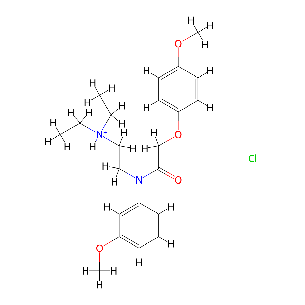 m-Acetanisidide, N-(2-(diethylamino)ethyl)-2-(p-methoxyphenoxy)-, monohydrochloride molecular structure, CAS 27585-36-0