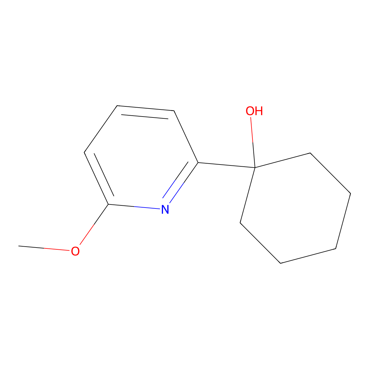 1-(6-Methoxy-2-pyridinyl)cyclohexanol molecular structure, CAS 2758509-21-4