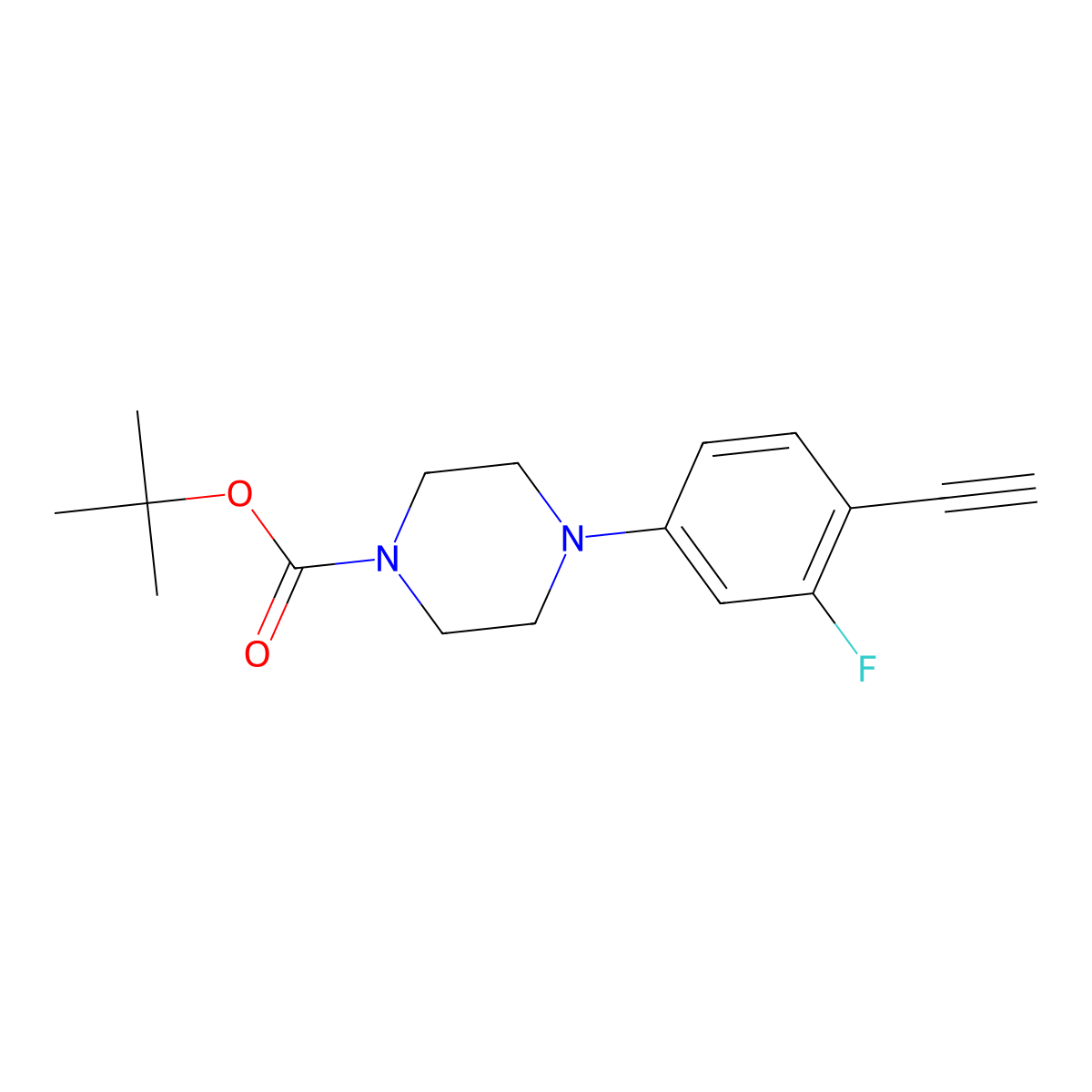 1-Boc-4-(4-ethynyl-3-fluorophenyl)piperazine molecular structure, CAS 2758519-04-7
