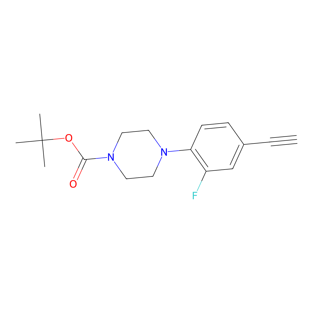 1-Boc-4-(4-ethynyl-2-fluorophenyl)piperazine molecular structure, CAS 2758519-21-8