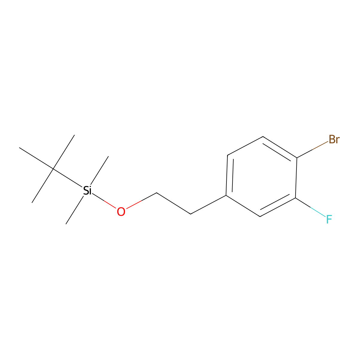 (4-Bromo-3-fluorophenethoxy)(tert-butyl)dimethylsilane molecular structure, CAS 2758531-12-1