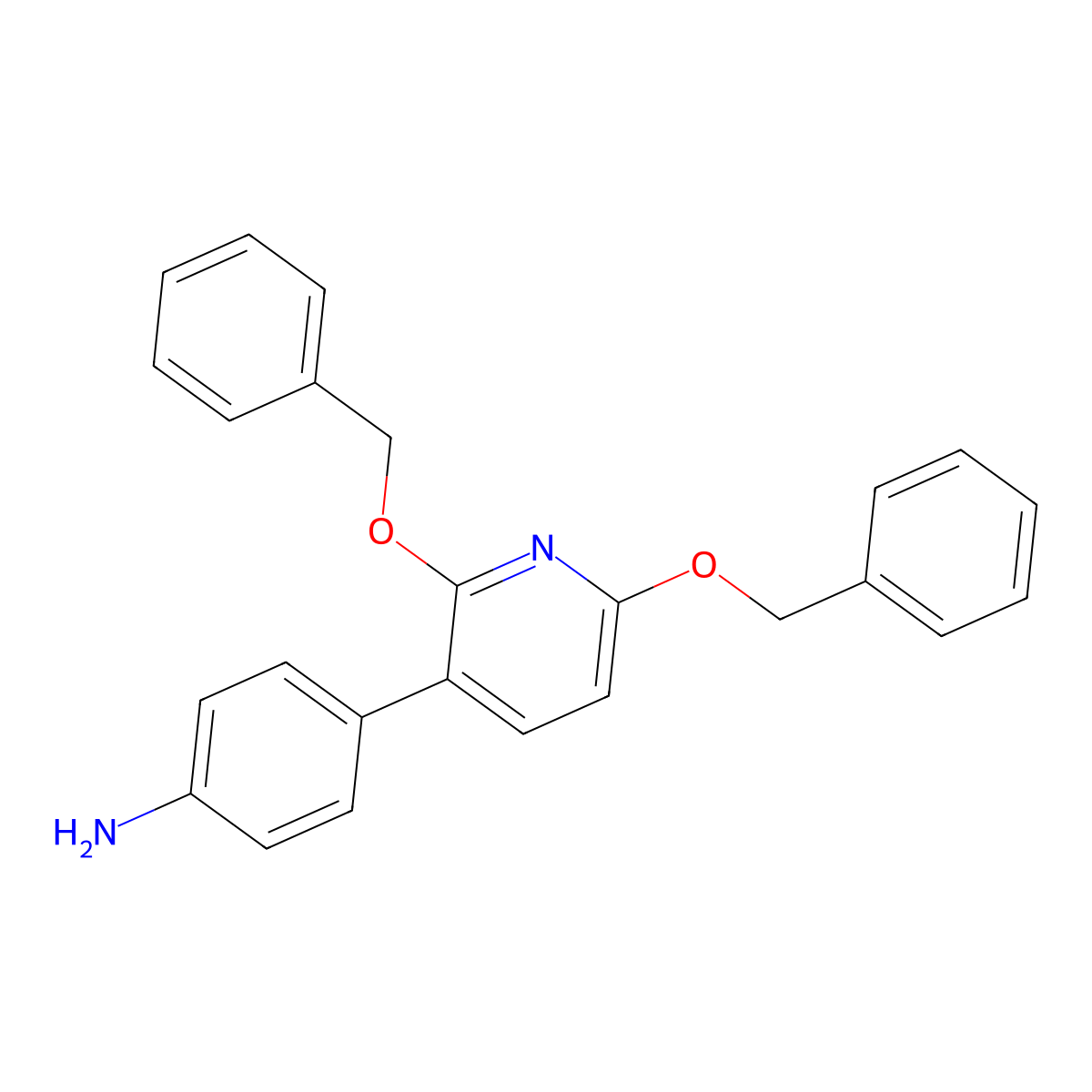 4-(2,6-Bis(benzyloxy)pyridin-3-yl)aniline molecular structure, CAS 2758531-27-8