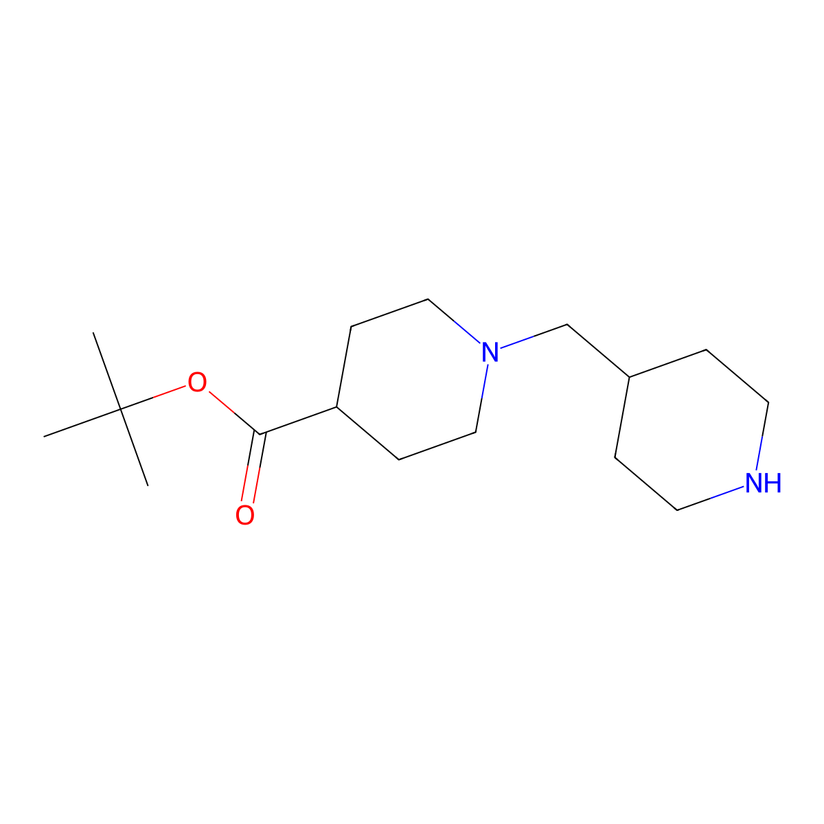 tert-Butyl 1-(piperidin-4-ylmethyl)piperidine-4-carboxylate molecular structure, CAS 2758531-46-1