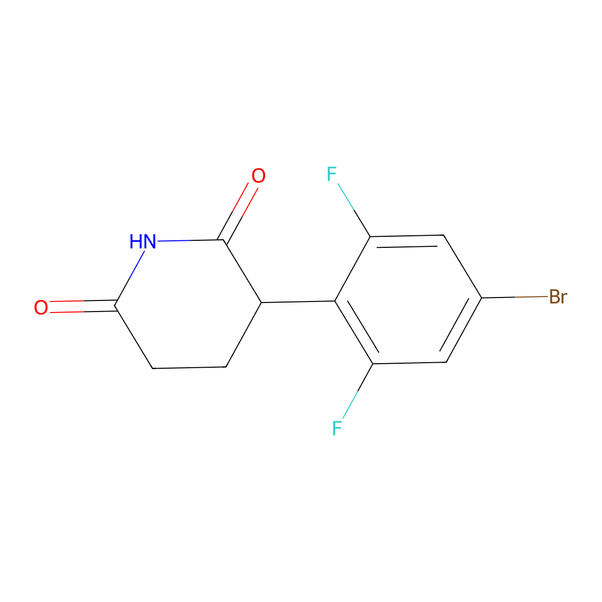 3-(4-Bromo-2,6-difluorophenyl)piperidine-2,6-dione molecular structure, CAS 2758533-77-4