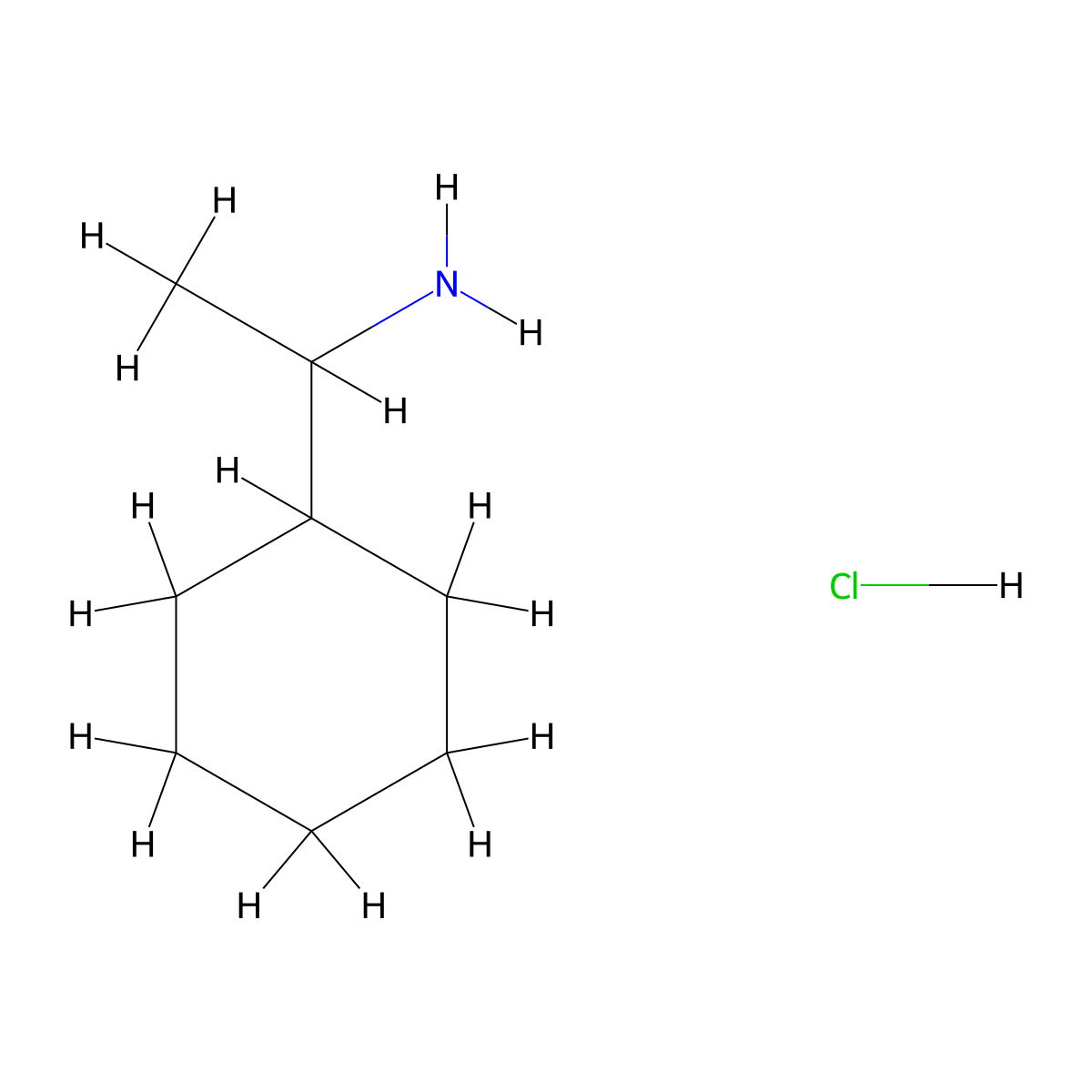 1-Cyclohexylethan-1-amine hydrochloride molecular structure, CAS 27586-72-7