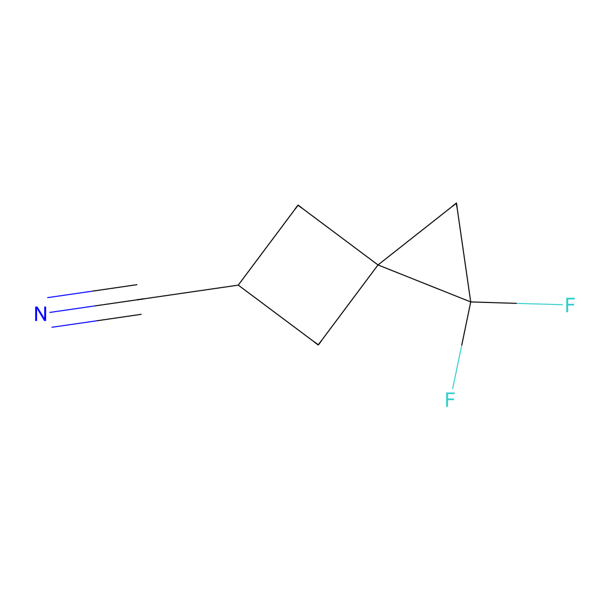 1,1-Difluorospiro[2.3]hexane-5-carbonitrile molecular structure, CAS 2758663-63-5