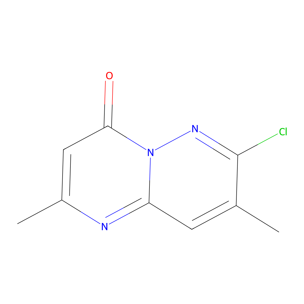 7-chloro-2,8-dimethyl-4H-pyrimido[1,2-b]pyridazin-4-one molecular structure, CAS 2758676-03-6