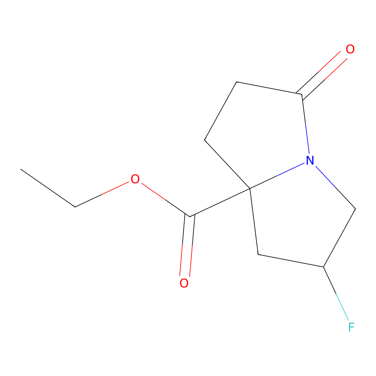Ethyl 2-fluorotetrahydro-5-oxo-1H-pyrrolizine-7a(5H)-carboxylate molecular structure, CAS 2758755-62-1