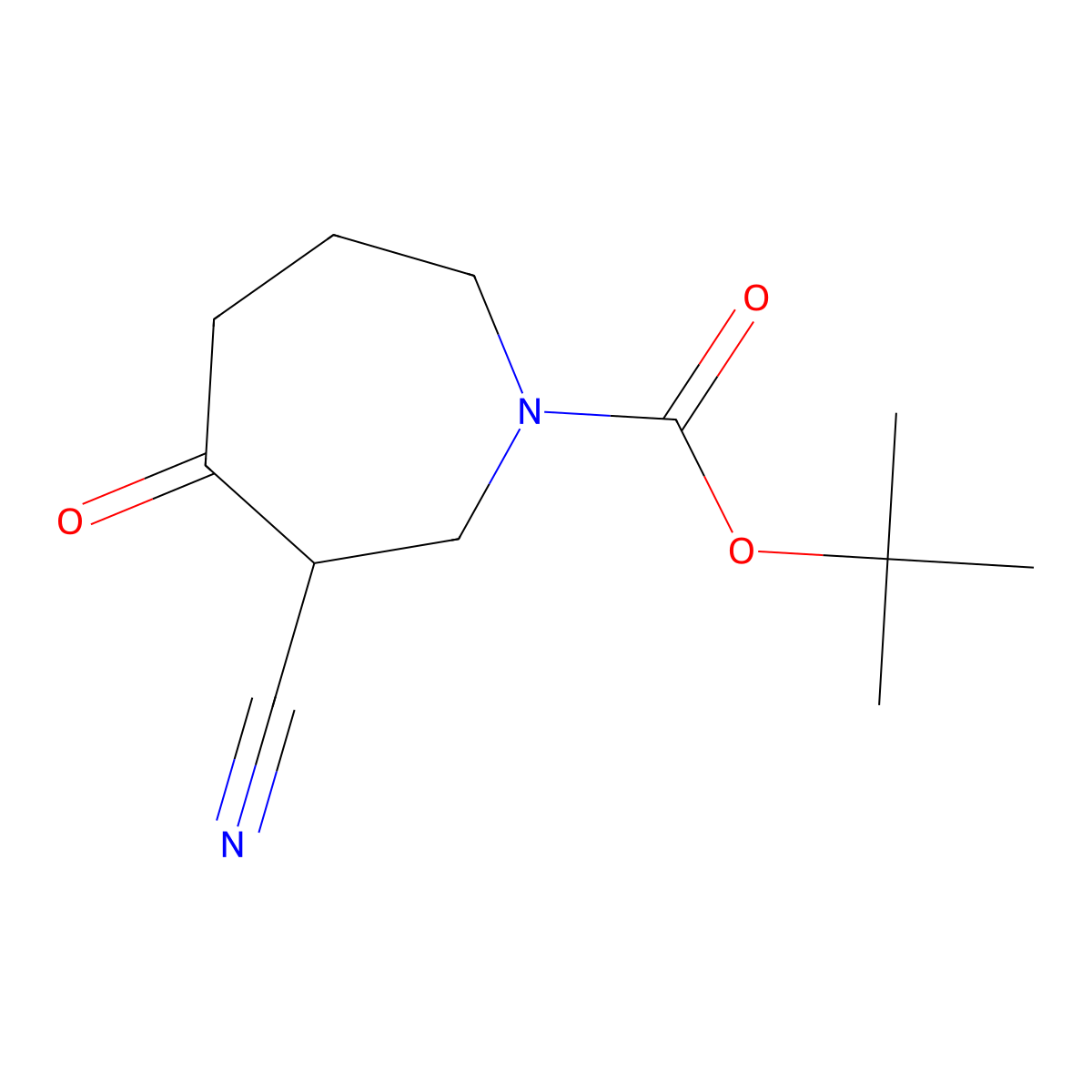 Tert-butyl 3-cyano-4-oxo-azepane-1-carboxylate molecular structure, CAS 2758773-43-0