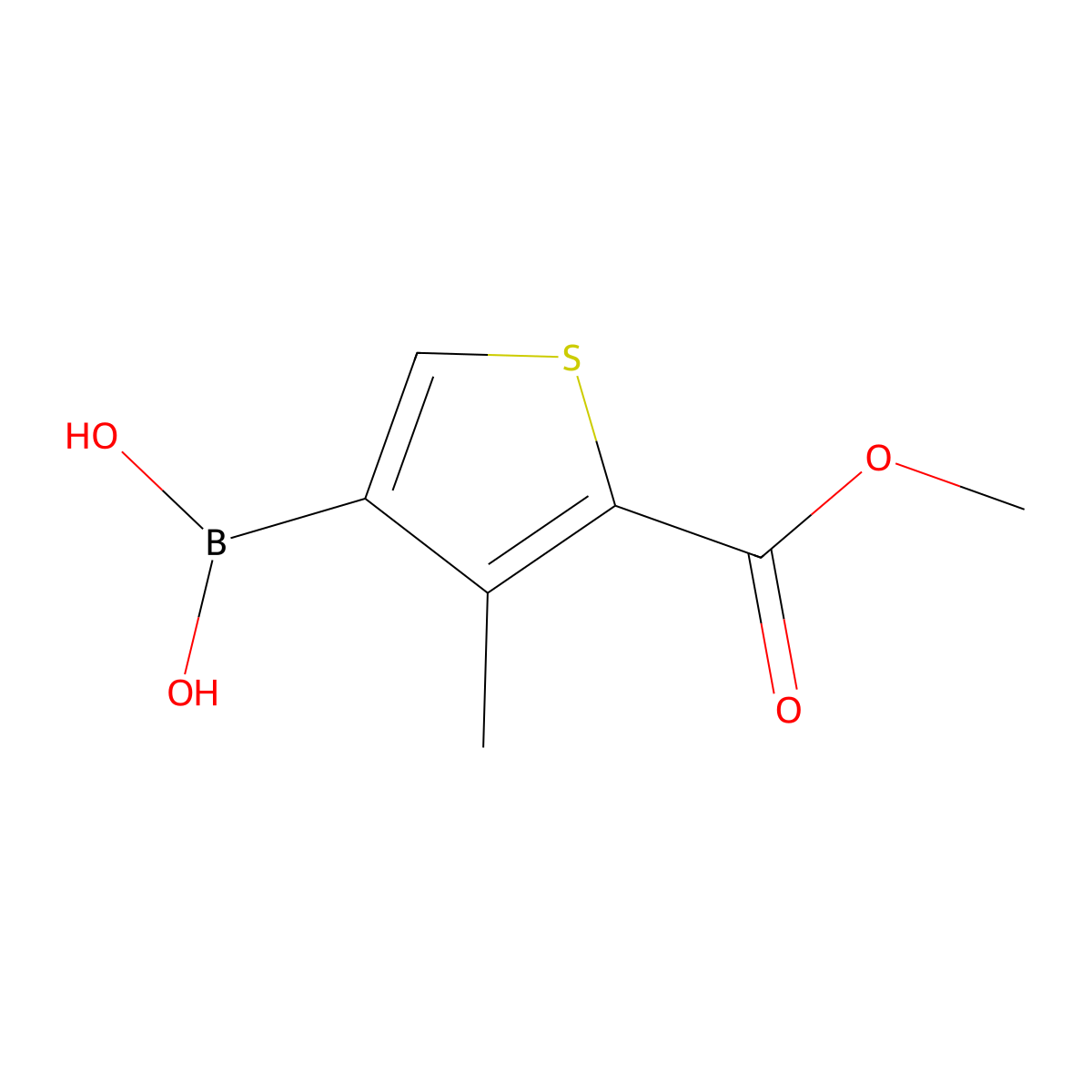 [5-(Methoxycarbonyl)-4-methylthiophen-3-yl]boronic acid molecular structure, CAS 2758785-02-1