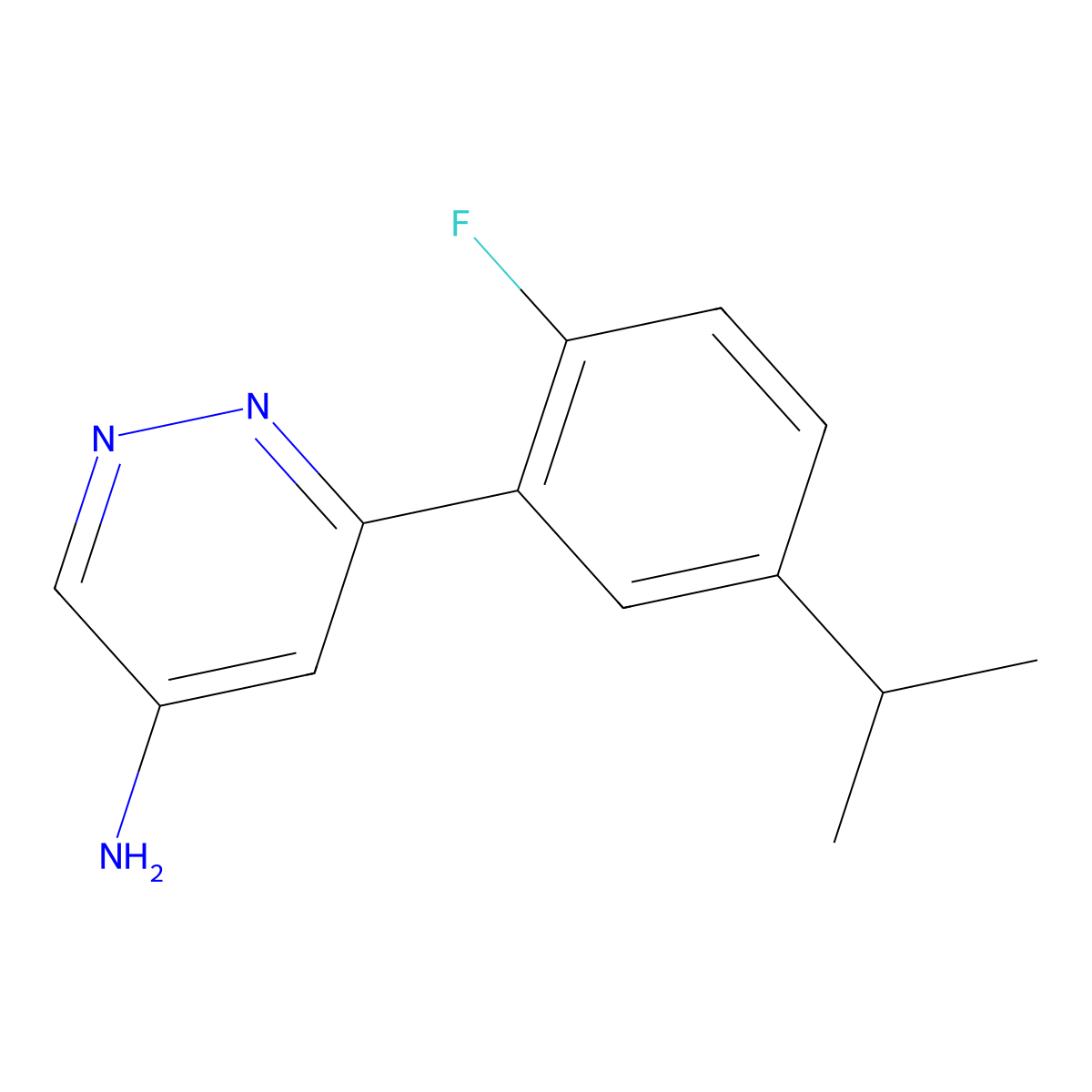 6-(2-Fluoro-5-isopropylphenyl)pyridazin-4-amine molecular structure, CAS 2758808-15-8