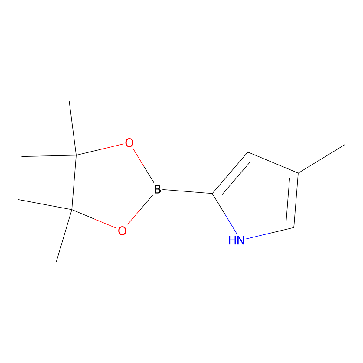 4-Methyl-2-(4,4,5,5-tetramethyl-1,3,2-dioxaborolan-2-YL)-pyrrole molecular structure, CAS 2758810-70-5