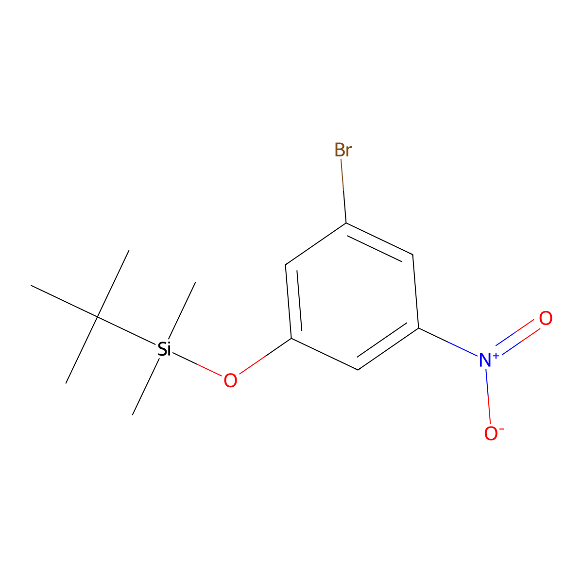 (3-Bromo-5-nitrophenoxy)(tert-butyl)dimethylsilane molecular structure, CAS 2758887-94-2