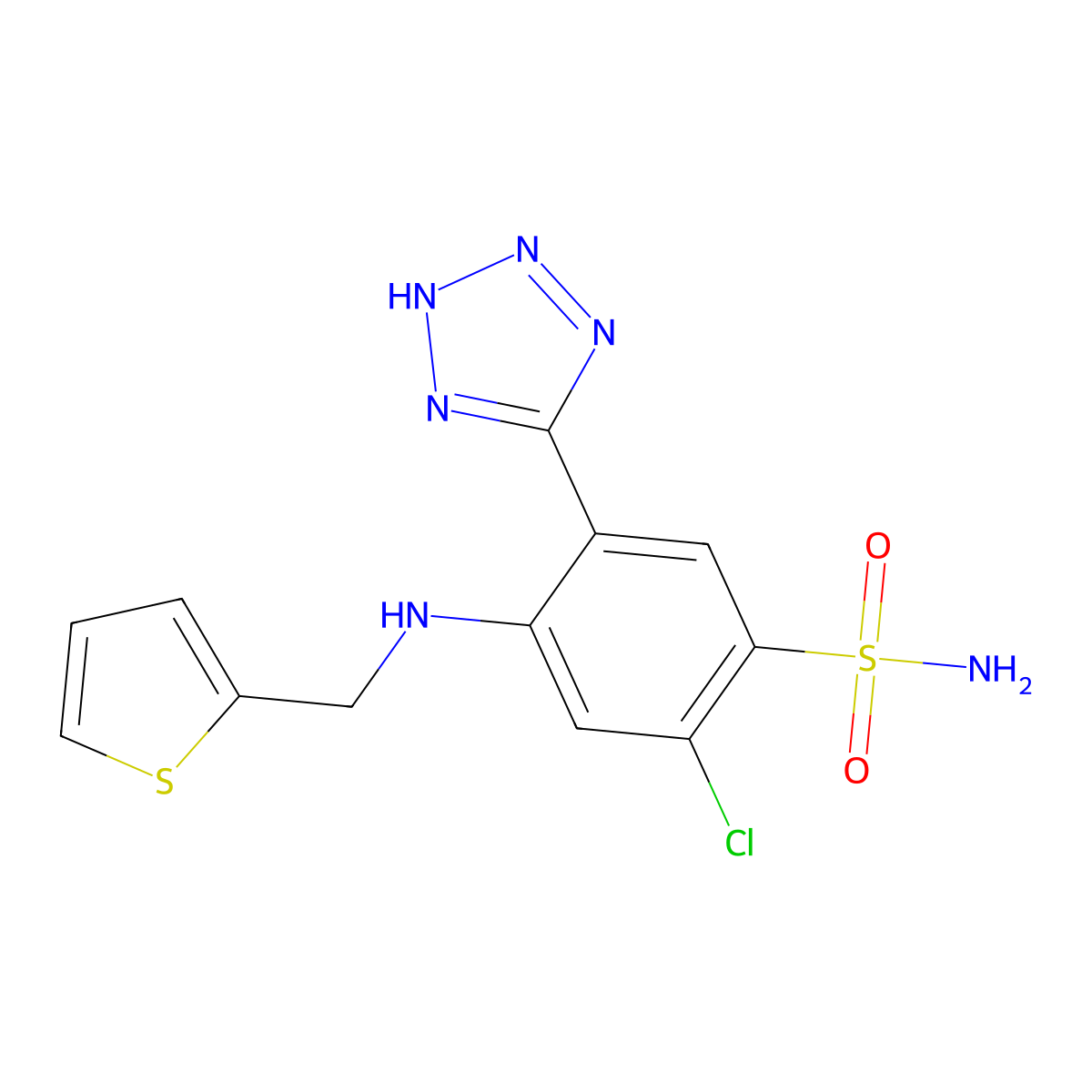 Azosemide molecular structure, CAS 27589-33-9