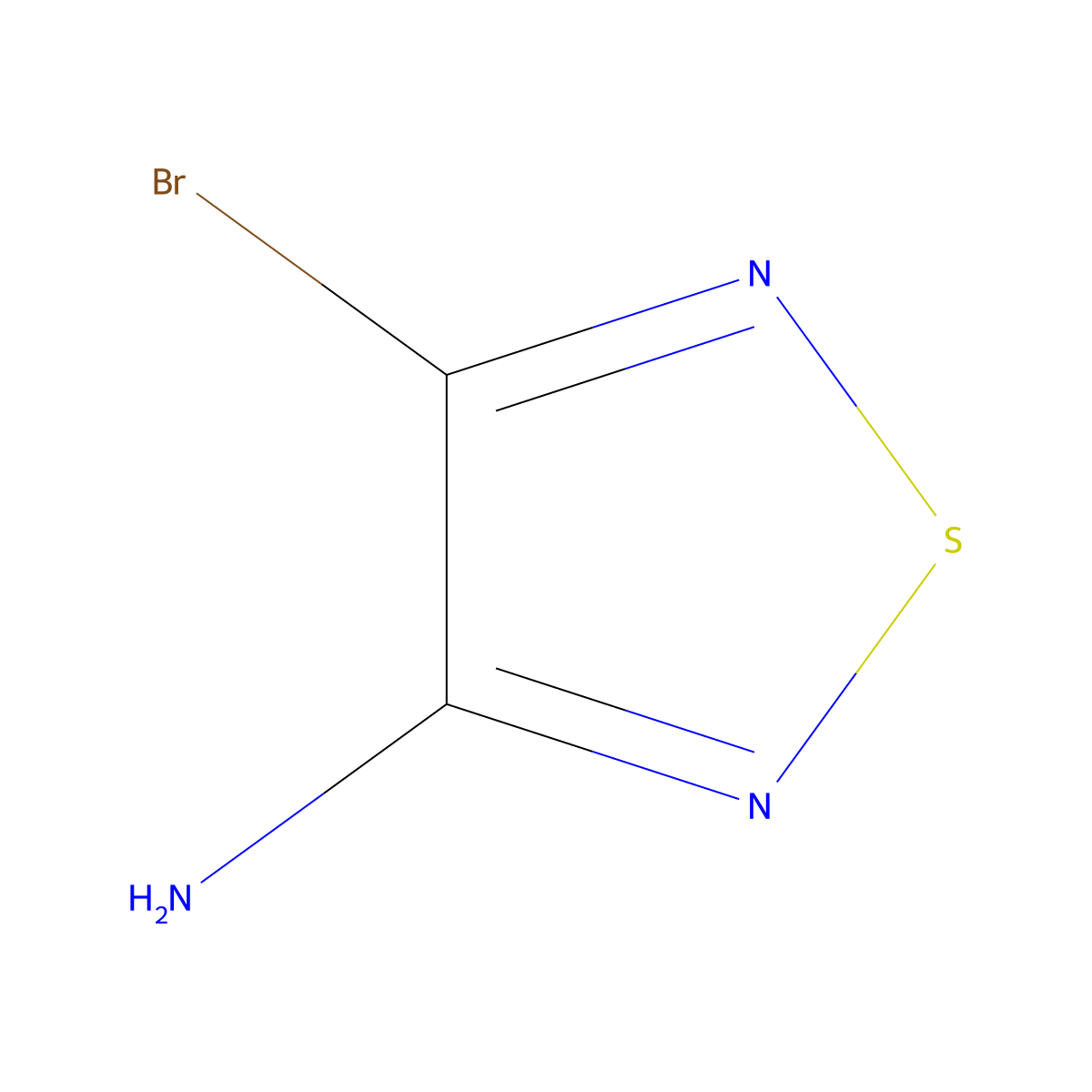 4-Bromo-1,2,5-thiadiazol-3-amine molecular structure, CAS 27589-56-6