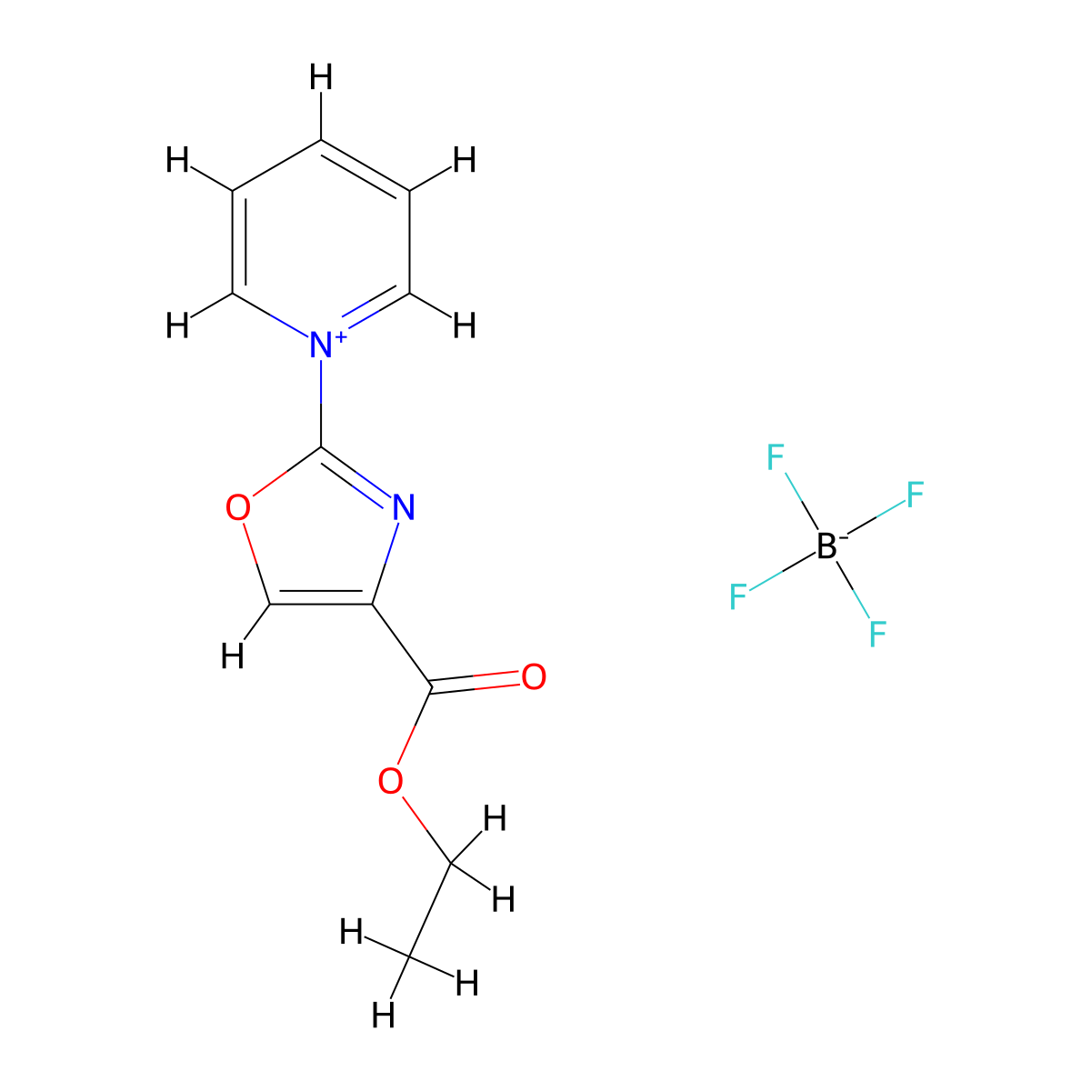 1-[4-(Ethoxycarbonyl)-1,3-oxazol-2-yl]-1lambda5-pyridin-1-ylium, tetrafluoroboranuide molecular structure, CAS 2759077-02-4