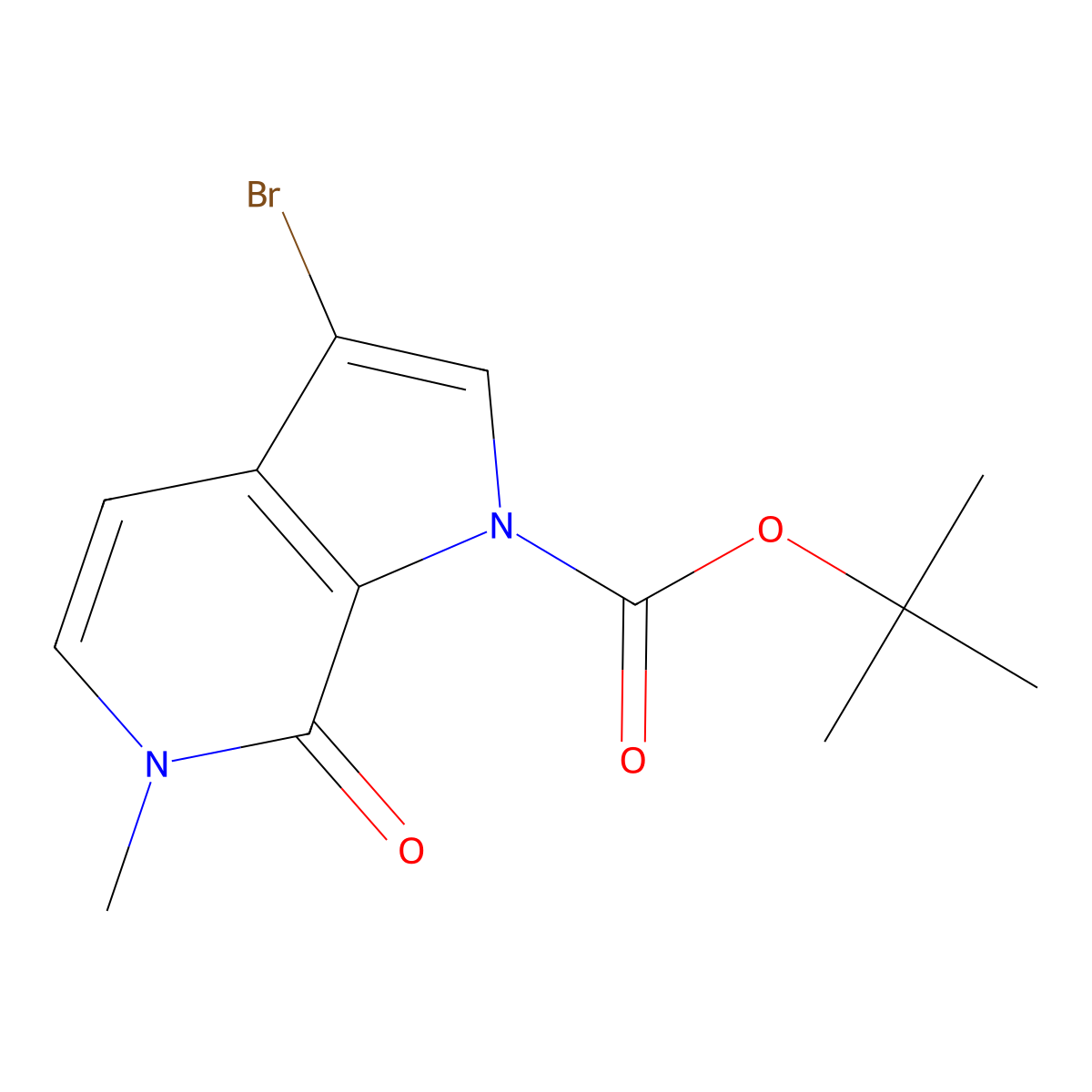 Tert-butyl 3-bromo-6-methyl-7-oxo-pyrrolo[2,3-C]pyridine-1-carboxylate molecular structure, CAS 2759140-94-6