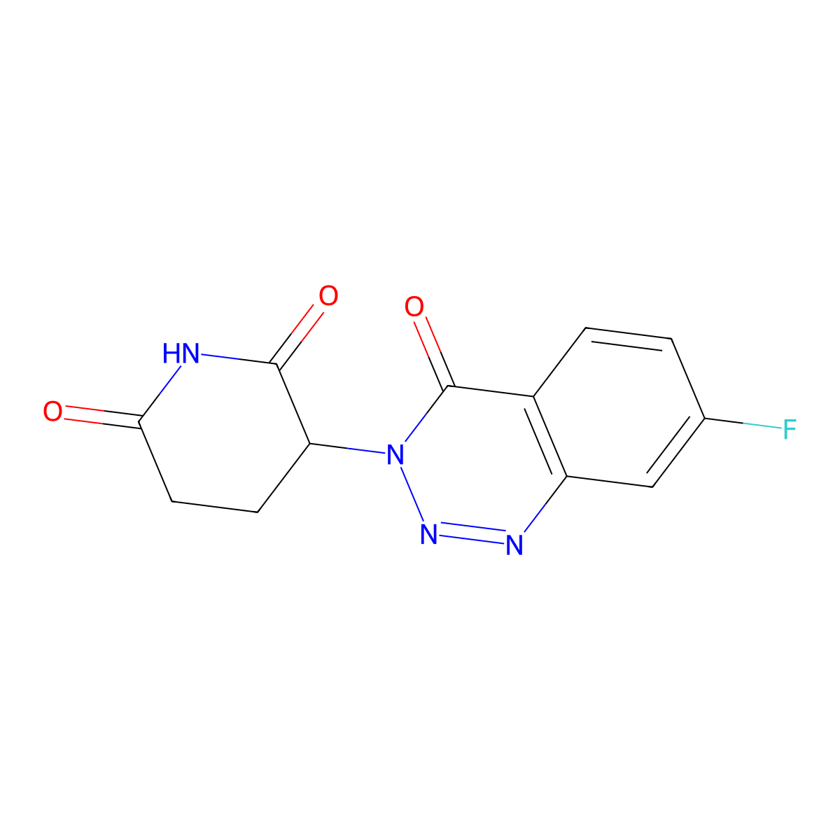 3-(7-Fluoro-4-oxo-1,2,3-benzotriazin-3(4H)-yl)-2,6-piperidinedione molecular structure, CAS 2759146-88-6