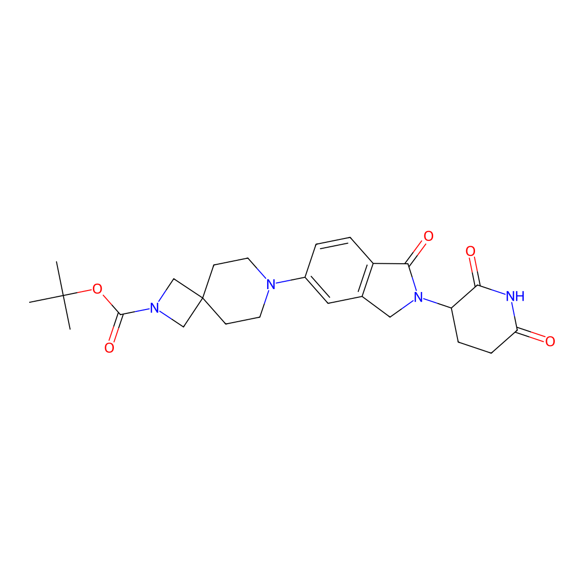 tert-butyl 7-(2-(2,6-dioxopiperidin-3-yl)-1-oxo-2,3-dihydro-1H-isoindol-5-yl)-2,7-diazaspiro[3.5]nonane-2-carboxylate molecular structure, CAS 2759147-66-3