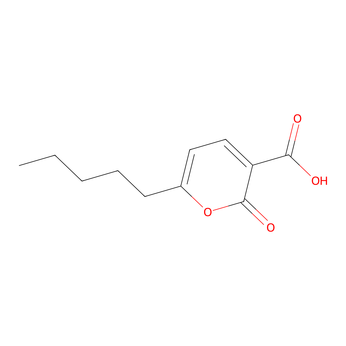 2-Oxo-6-Pentyl-2H-Pyran-3-Carboxylic Acid molecular structure, CAS 27593-22-2