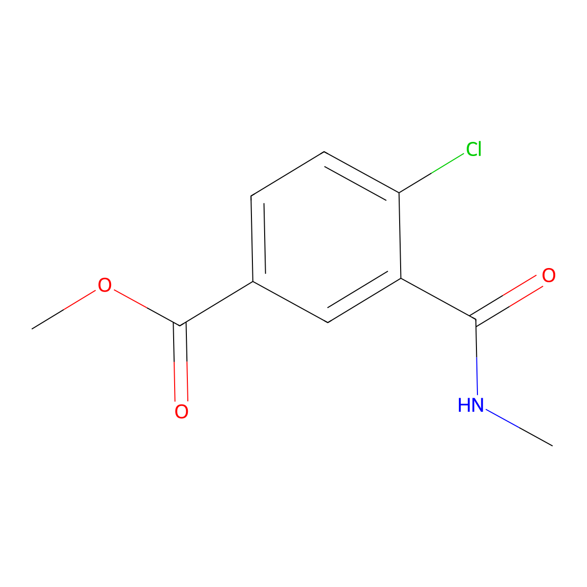 Methyl 4-chloro-3-(methylcarbamoyl)benzoate molecular structure, CAS 2759332-63-1