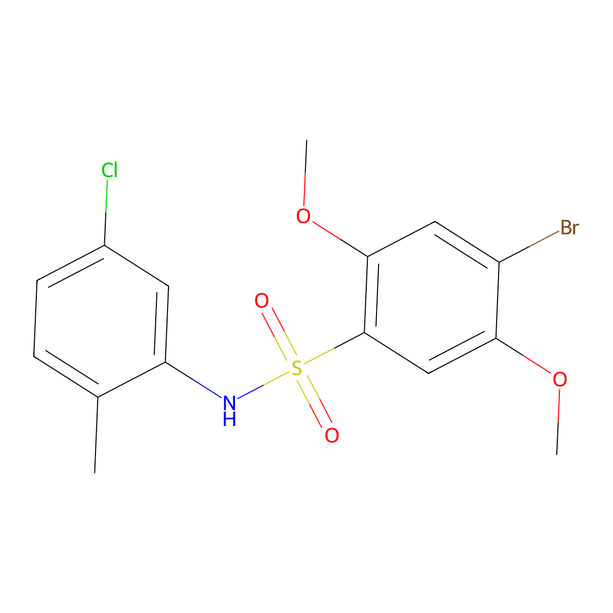 4-bromo-N-(5-chloro-2-methylphenyl)-2,5-dimethoxybenzene-1-sulfonamide molecular structure, CAS 2759339-23-4